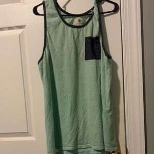 On the Byas Mint and Black Tank Top